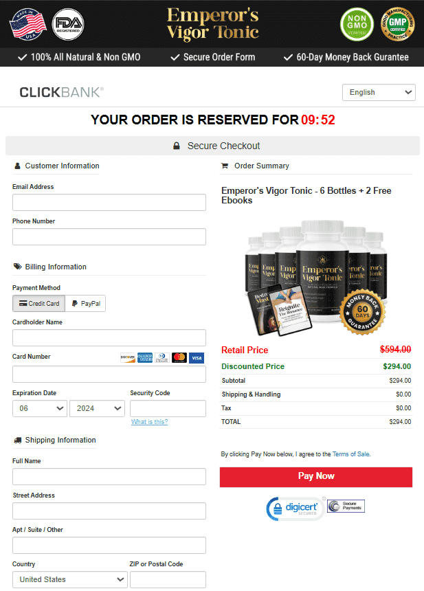 Emperor’s Vigor Tonic Official Website Secure Order Page